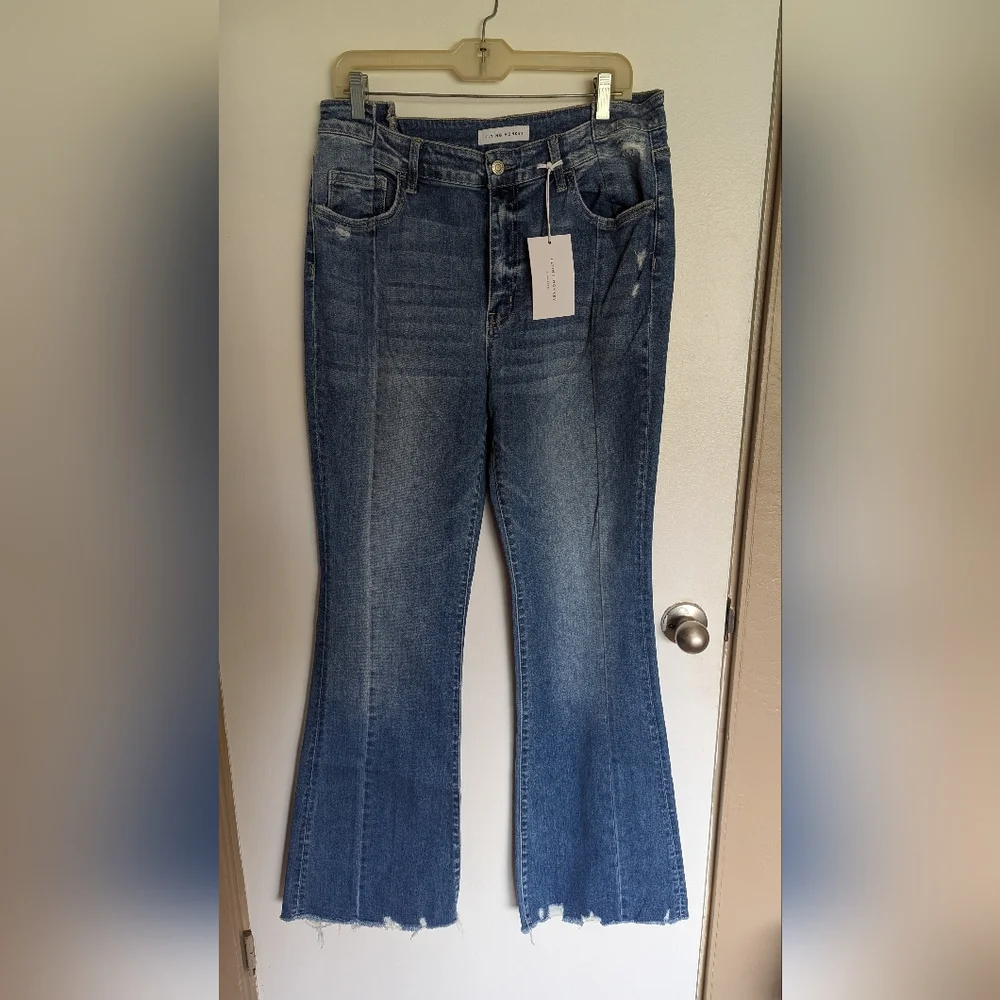 Flying Monkey Black Label Women's Blue Flared Jeans Size 32 - Picture 1 of 15